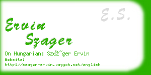 ervin szager business card